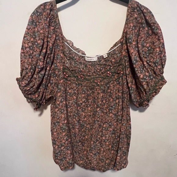 DOEN Elba Top in Yellow Laurel Canyon Rose Floral Print XL - Picture 10 of 12